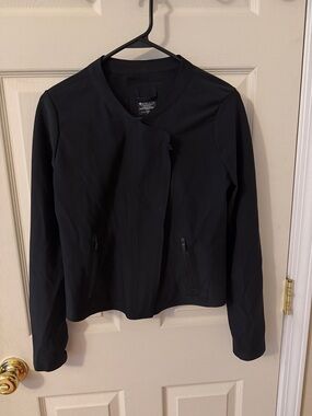 Athleta Black Minimalist Zip-Front Jacket
